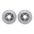 7612-63029 by DYNAMIC FRICTION COMPANY - Rotors-Drilled & Slotted-Silver w/ 5000 Euro Ceramic Brake Pads Incl Hdw