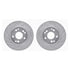 7612-63034 by DYNAMIC FRICTION COMPANY - Rotors-Drilled & Slotted-Silver w/ 5000 Euro Ceramic Brake Pads Incl Hdw