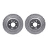 7612-63087 by DYNAMIC FRICTION COMPANY - Rotors-Drilled & Slotted-Silver w/ 5000 Euro Ceramic Brake Pads Incl Hdw