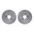 7512-56085 by DYNAMIC FRICTION COMPANY - Rotors-Drilled & Slotted-Silver w/ 5000 Advanced Brake Pads Incl Hdw