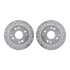 7512-58008 by DYNAMIC FRICTION COMPANY - Rotors-Drilled & Slotted-Silver w/ 5000 Advanced Brake Pads Incl Hdw