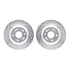 7512-58029 by DYNAMIC FRICTION COMPANY - Rotors-Drilled & Slotted-Silver w/ 5000 Advanced Brake Pads Incl Hdw