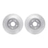 7512-58034 by DYNAMIC FRICTION COMPANY - Brake Rotor - Dimpled & Slotted - Silver w/5000 Brake Pads & HW Kit