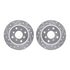 7512-59007 by DYNAMIC FRICTION COMPANY - Rotors-Drilled & Slotted-Silver w/ 5000 Advanced Brake Pads Incl Hdw