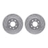 7512-59012 by DYNAMIC FRICTION COMPANY - Rotors-Drilled & Slotted-Silver w/ 5000 Advanced Brake Pads Incl Hdw