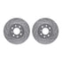 7512-59014 by DYNAMIC FRICTION COMPANY - Rotors-Drilled & Slotted-Silver w/ 5000 Advanced Brake Pads Incl Hdw