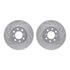 7512-59017 by DYNAMIC FRICTION COMPANY - Rotors-Drilled & Slotted-Silver w/ 5000 Advanced Brake Pads Incl Hdw