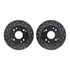 7512-59022 by DYNAMIC FRICTION COMPANY - Rotors-Drilled & Slotted-Silver w/ 5000 Advanced Brake Pads Incl Hdw