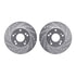 7512-59038 by DYNAMIC FRICTION COMPANY - Rotors-Drilled & Slotted-Silver w/ 5000 Advanced Brake Pads Incl Hdw