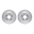 7512-59046 by DYNAMIC FRICTION COMPANY - Rotors-Drilled & Slotted-Silver w/ 5000 Advanced Brake Pads Incl Hdw