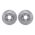 7512-59050 by DYNAMIC FRICTION COMPANY - Rotors-Drilled & Slotted-Silver w/ 5000 Advanced Brake Pads Incl Hdw