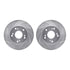 7512-59051 by DYNAMIC FRICTION COMPANY - Rotors-Drilled & Slotted-Silver w/ 5000 Advanced Brake Pads Incl Hdw
