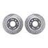 7512-59056 by DYNAMIC FRICTION COMPANY - Rotors-Drilled & Slotted-Silver w/ 5000 Advanced Brake Pads Incl Hdw