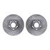 7512-59058 by DYNAMIC FRICTION COMPANY - Brake Rotor - Dimpled & Slotted - Silver w/5000 Brake Pads & HW Kit