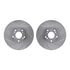 7512-59057 by DYNAMIC FRICTION COMPANY - Brake Rotor - Dimpled & Slotted - Silver w/5000 Brake Pads & HW Kit