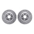 7512-59067 by DYNAMIC FRICTION COMPANY - Brake Rotor - Dimpled & Slotted - Silver w/5000 Brake Pads & HW Kit