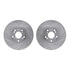 7512-59066 by DYNAMIC FRICTION COMPANY - Rotors-Drilled & Slotted-Silver w/ 5000 Advanced Brake Pads Incl Hdw