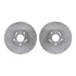 7512-59069 by DYNAMIC FRICTION COMPANY - Brake Rotor - Dimpled & Slotted - Silver w/5000 Brake Pads & HW Kit