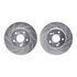 7512-59075 by DYNAMIC FRICTION COMPANY - Rotors-Drilled & Slotted-Silver w/ 5000 Advanced Brake Pads Incl Hdw