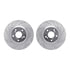 7512-59080 by DYNAMIC FRICTION COMPANY - Rotors-Drilled & Slotted-Silver w/ 5000 Advanced Brake Pads Incl Hdw