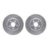 7512-59084 by DYNAMIC FRICTION COMPANY - Rotors-Drilled & Slotted-Silver w/ 5000 Advanced Brake Pads Incl Hdw