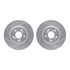 7512-59082 by DYNAMIC FRICTION COMPANY - Rotors-Drilled & Slotted-Silver w/ 5000 Advanced Brake Pads Incl Hdw