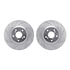 7512-59100 by DYNAMIC FRICTION COMPANY - Brake Rotor - Dimpled & Slotted - Silver w/5000 Brake Pads & HW Kit