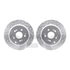 7512-59102 by DYNAMIC FRICTION COMPANY - Brake Rotor - Dimpled & Slotted - Silver w/5000 Brake Pads & HW Kit