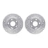 7512-59111 by DYNAMIC FRICTION COMPANY - Brake Rotor - Dimpled & Slotted - Silver w/5000 Brake Pads & HW Kit