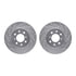 7512-59183 by DYNAMIC FRICTION COMPANY - Rotors-Drilled & Slotted-Silver w/ 5000 Advanced Brake Pads Incl Hdw