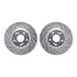 7512-59358 by DYNAMIC FRICTION COMPANY - Rotors-Drilled & Slotted-Silver w/ 5000 Advanced Brake Pads Incl Hdw