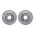 7512-63009 by DYNAMIC FRICTION COMPANY - Rotors-Drilled & Slotted-Silver w/ 5000 Advanced Brake Pads Incl Hdw