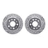 7512-63008 by DYNAMIC FRICTION COMPANY - Rotors-Drilled & Slotted-Silver w/ 5000 Advanced Brake Pads Incl Hdw