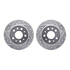 7512-63010 by DYNAMIC FRICTION COMPANY - Rotors-Drilled & Slotted-Silver w/ 5000 Advanced Brake Pads Incl Hdw