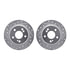 7512-63030 by DYNAMIC FRICTION COMPANY - Rotors-Drilled & Slotted-Silver w/ 5000 Advanced Brake Pads Incl Hdw