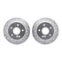 7512-63035 by DYNAMIC FRICTION COMPANY - Rotors-Drilled & Slotted-Silver w/ 5000 Advanced Brake Pads Incl Hdw