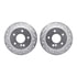 7512-63036 by DYNAMIC FRICTION COMPANY - Rotors-Drilled & Slotted-Silver w/ 5000 Advanced Brake Pads Incl Hdw