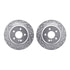 7512-63048 by DYNAMIC FRICTION COMPANY - Rotors-Drilled & Slotted-Silver w/ 5000 Advanced Brake Pads Incl Hdw