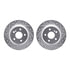 7512-63055 by DYNAMIC FRICTION COMPANY - Rotors-Drilled & Slotted-Silver w/ 5000 Advanced Brake Pads Incl Hdw