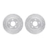 7512-63063 by DYNAMIC FRICTION COMPANY - Rotors-Drilled & Slotted-Silver w/ 5000 Advanced Brake Pads Incl Hdw