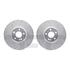 7512-63069 by DYNAMIC FRICTION COMPANY - Rotors-Drilled & Slotted-Silver w/ 5000 Advanced Brake Pads Incl Hdw