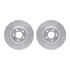 7512-63145 by DYNAMIC FRICTION COMPANY - Brake Rotor - Dimpled & Slotted - Silver w/5000 Brake Pads & HW Kit