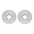 7512-63139 by DYNAMIC FRICTION COMPANY - Brake Rotor - Drilled & Slotted - Silver w/5000 Brake Pads & HW Kit