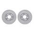 7512-63195 by DYNAMIC FRICTION COMPANY - Rotors-Drilled & Slotted-Silver w/ 5000 Advanced Brake Pads Incl Hdw