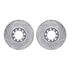 7512-63200 by DYNAMIC FRICTION COMPANY - Rotors-Drilled & Slotted-Silver w/ 5000 Advanced Brake Pads Incl Hdw