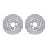 7512-63245 by DYNAMIC FRICTION COMPANY - Rotors-Drilled & Slotted-Silver w/ 5000 Advanced Brake Pads Incl Hdw