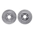 7512-63296 by DYNAMIC FRICTION COMPANY - Rotors-Drilled & Slotted-Silver w/ 5000 Advanced Brake Pads Incl Hdw