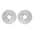 7512-65017 by DYNAMIC FRICTION COMPANY - Rotors-Drilled & Slotted-Silver w/ 5000 Advanced Brake Pads Incl Hdw