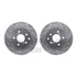 7512-67034 by DYNAMIC FRICTION COMPANY - Rotors-Drilled & Slotted-Silver w/ 5000 Advanced Brake Pads Incl Hdw