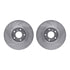 7512-67058 by DYNAMIC FRICTION COMPANY - Rotors-Drilled & Slotted-Silver w/ 5000 Advanced Brake Pads Incl Hdw